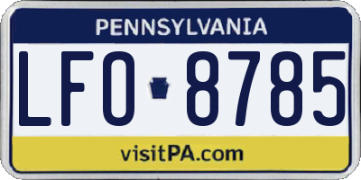 PA license plate LFO8785