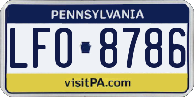 PA license plate LFO8786