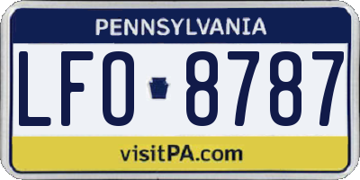 PA license plate LFO8787
