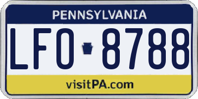 PA license plate LFO8788
