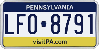 PA license plate LFO8791