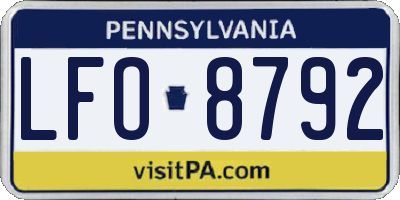 PA license plate LFO8792