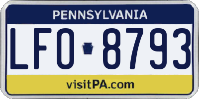 PA license plate LFO8793