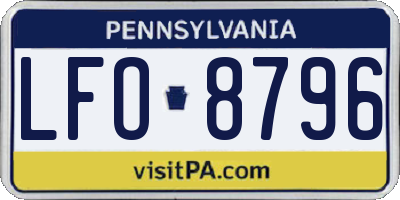 PA license plate LFO8796