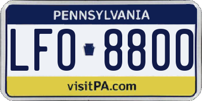 PA license plate LFO8800