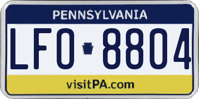 PA license plate LFO8804