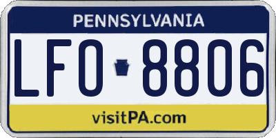 PA license plate LFO8806