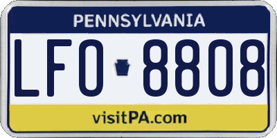 PA license plate LFO8808