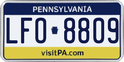 PA license plate LFO8809