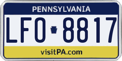 PA license plate LFO8817