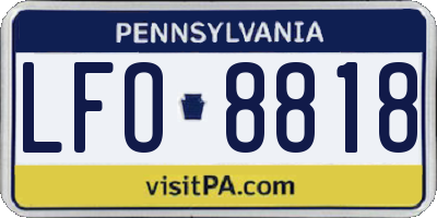 PA license plate LFO8818