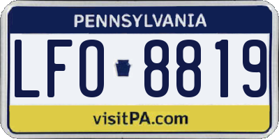 PA license plate LFO8819