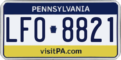 PA license plate LFO8821