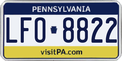 PA license plate LFO8822