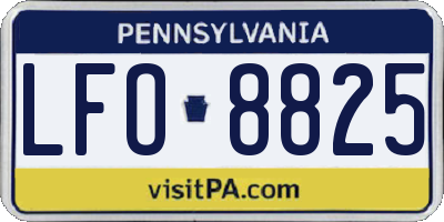 PA license plate LFO8825
