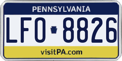PA license plate LFO8826