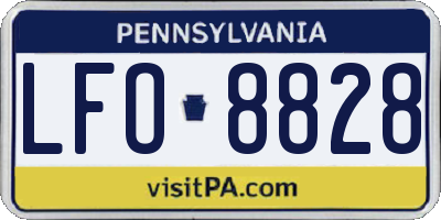 PA license plate LFO8828