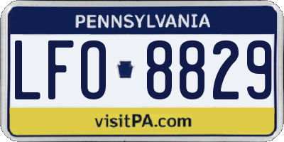PA license plate LFO8829