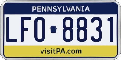 PA license plate LFO8831