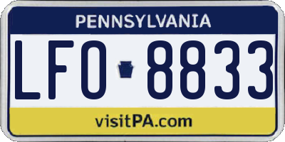 PA license plate LFO8833