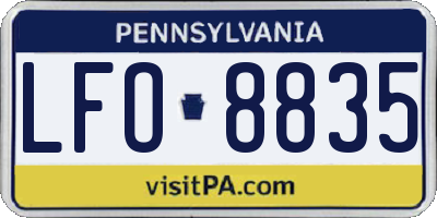 PA license plate LFO8835