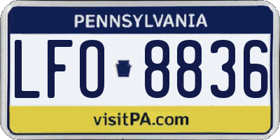 PA license plate LFO8836