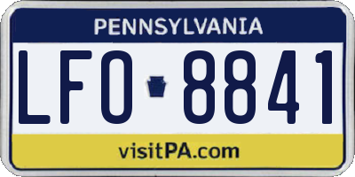 PA license plate LFO8841