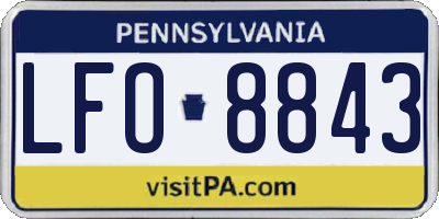 PA license plate LFO8843
