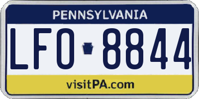 PA license plate LFO8844