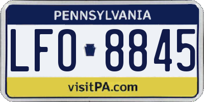 PA license plate LFO8845