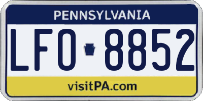 PA license plate LFO8852