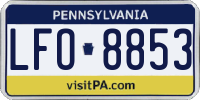PA license plate LFO8853