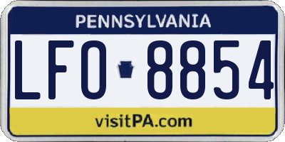 PA license plate LFO8854