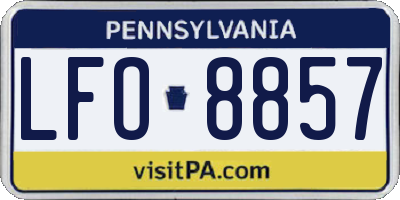 PA license plate LFO8857