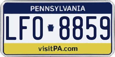 PA license plate LFO8859