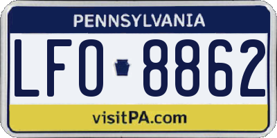 PA license plate LFO8862