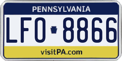 PA license plate LFO8866