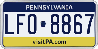 PA license plate LFO8867
