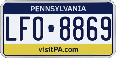 PA license plate LFO8869