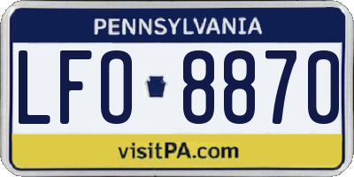 PA license plate LFO8870