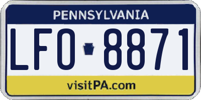 PA license plate LFO8871