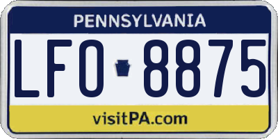 PA license plate LFO8875