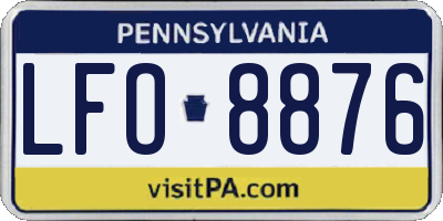 PA license plate LFO8876