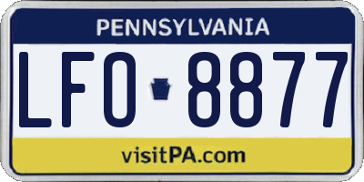 PA license plate LFO8877
