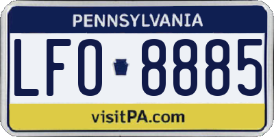 PA license plate LFO8885