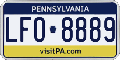 PA license plate LFO8889