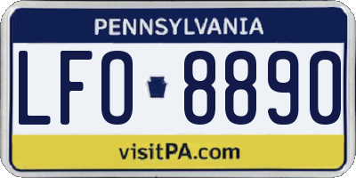 PA license plate LFO8890