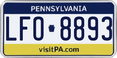 PA license plate LFO8893