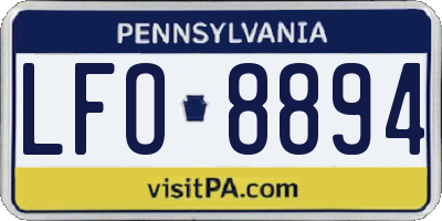 PA license plate LFO8894
