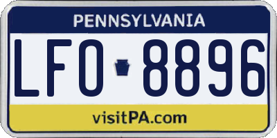PA license plate LFO8896